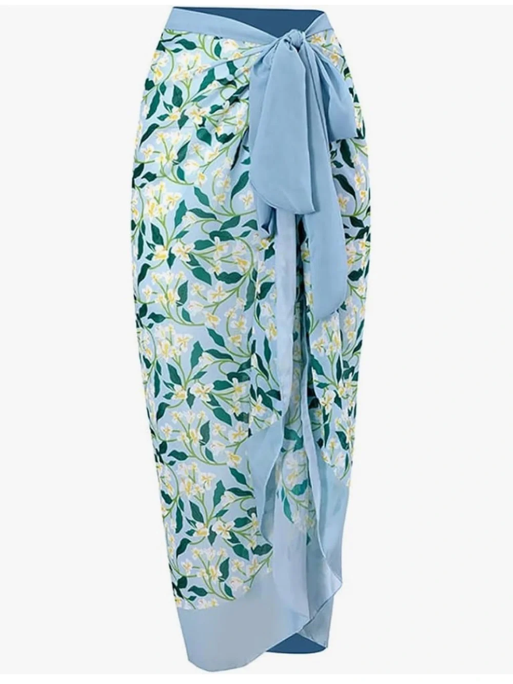 NWT Floral High-Waist Bikini Set with Matching Sarong L cover up